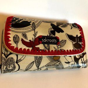Sakroots Large Clutch Wallet Embroidered Discontinued Peace Pattern